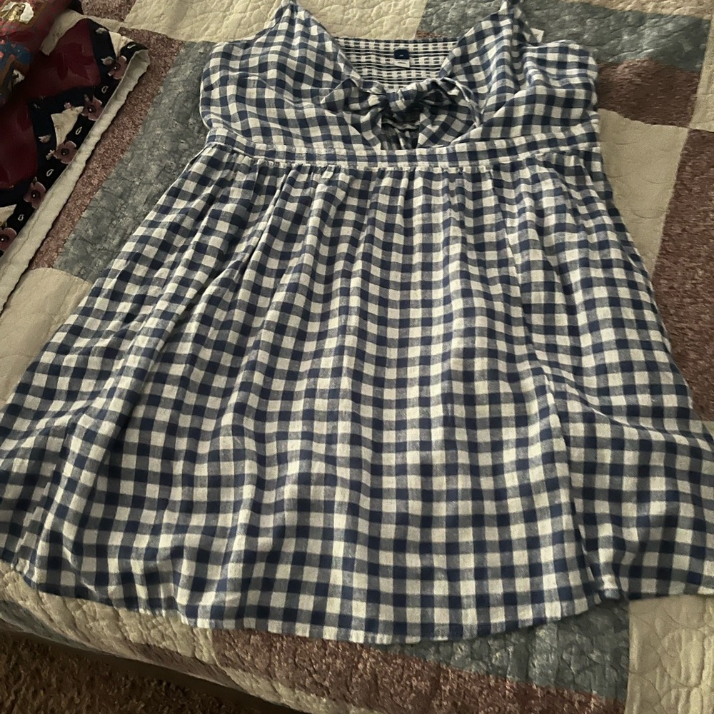 Old Navy Blue and White Sleeveless Sundress